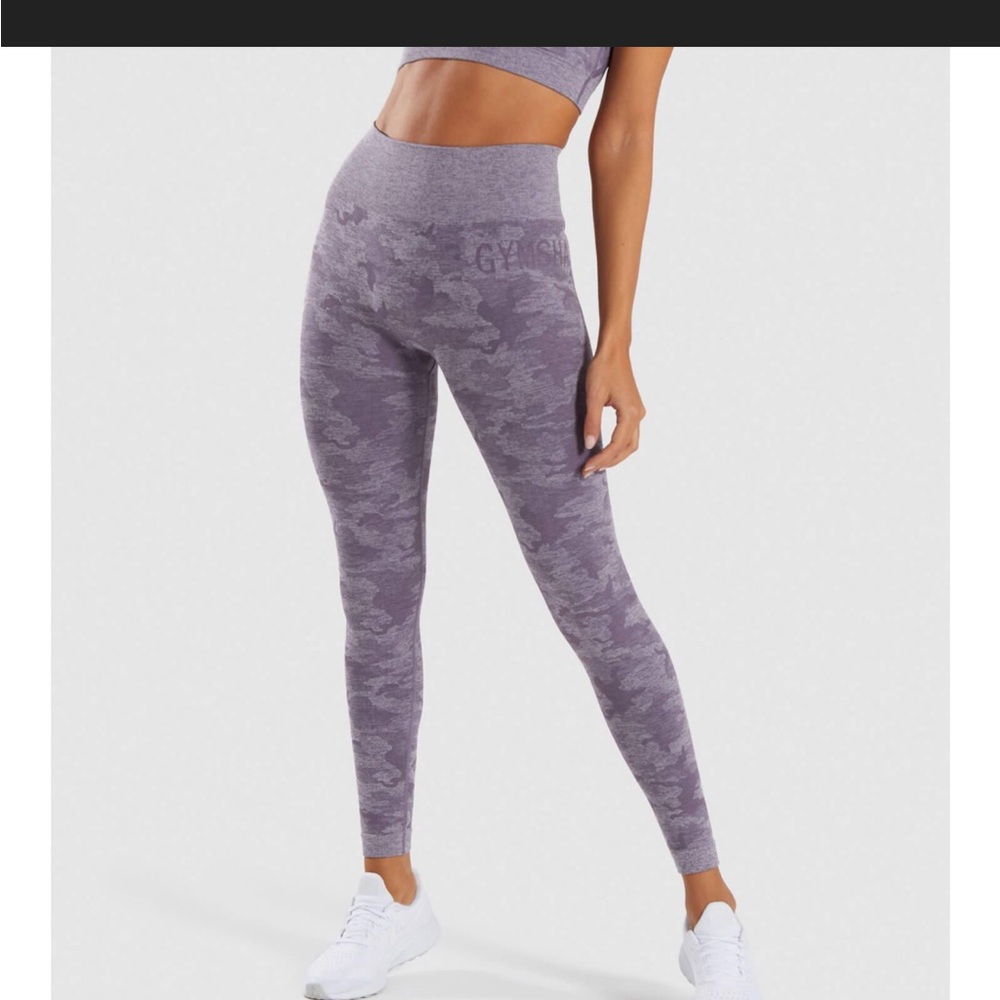 Gymshark camo leggings seamless lavender